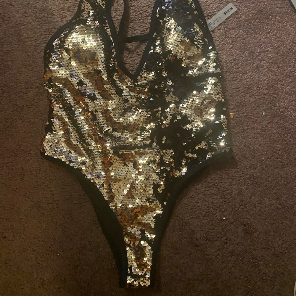 Gold sequin bathing suit